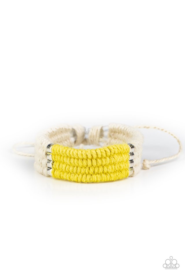 Hot Cross BUNGEE - Yellow - Paparazzi Bracelet Image