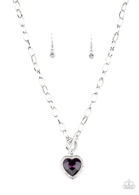 Check Your Heart Rate - Purple - Paparazzi Necklace Image