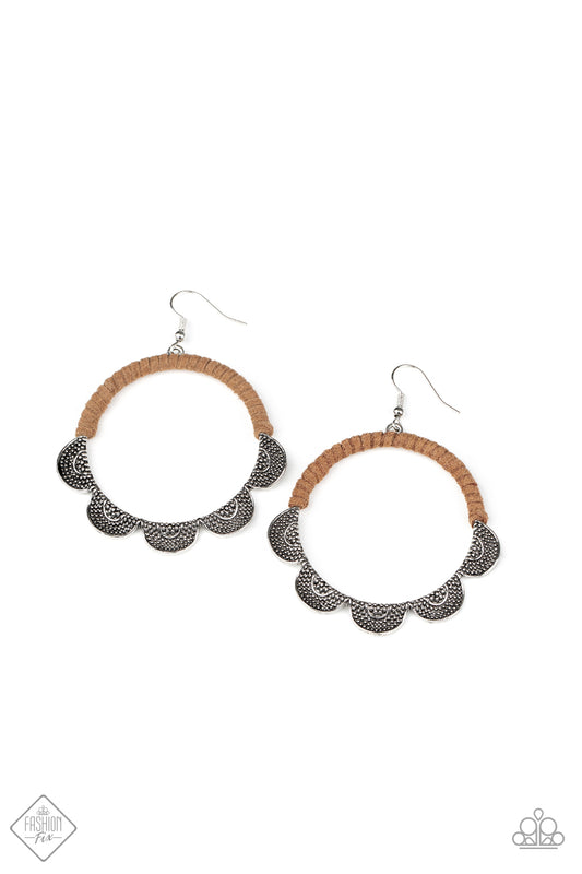 Paparazzi Earring ~ Tambourine Trend - Brown - Fashion Fix Sept 2020