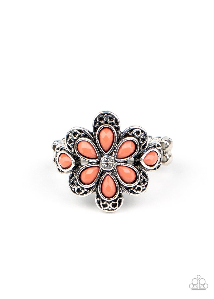 Fruity Florals - Orange - Paparazzi Ring Image