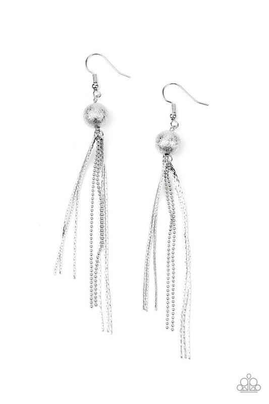 SLEEK-ing Revenge - Silver - Paparazzi Earring Image