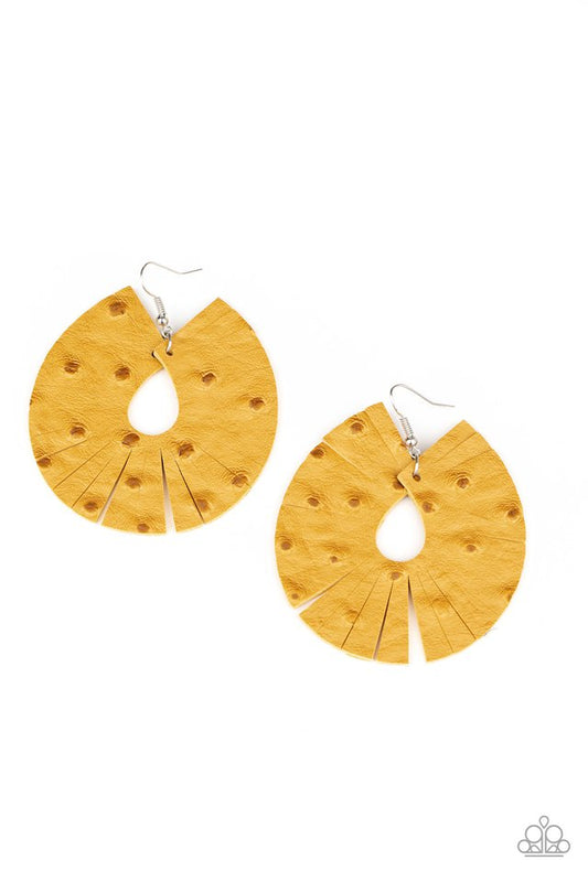 Palm Islands - Yellow - Paparazzi Earring Image