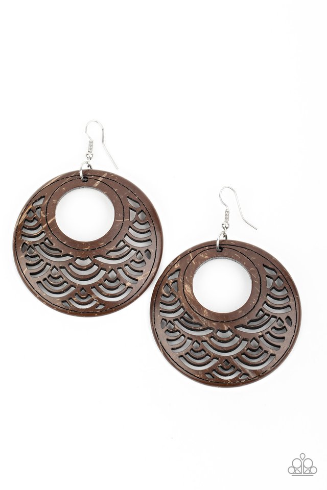 Tropical Canopy - Brown - Paparazzi Earring Image