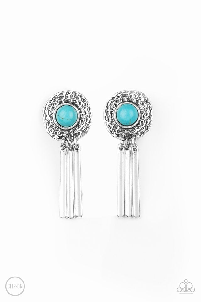 Desert Amulet - Blue - Paparazzi Earring Image