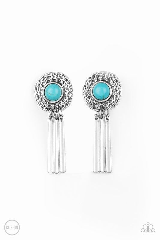 Desert Amulet - Blue - Paparazzi Earring Image