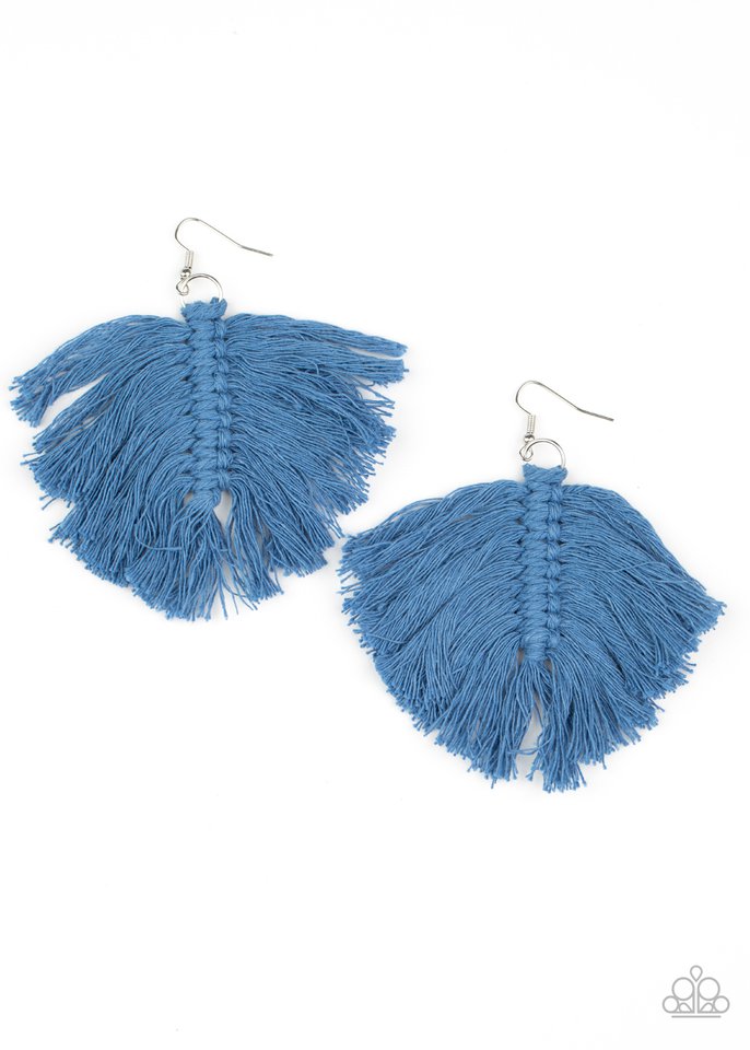 Macrame Mamba - Blue - Paparazzi Earring Image