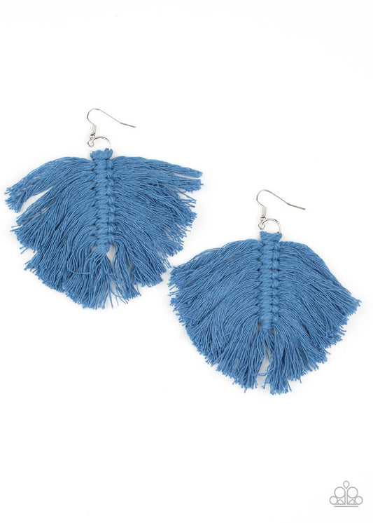 Macrame Mamba - Blue - Paparazzi Earring Image