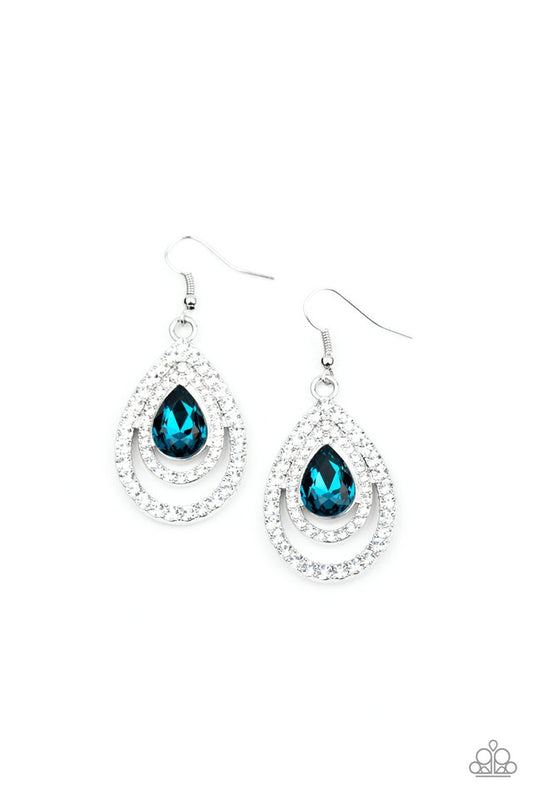 So The Story GLOWS - Blue - Paparazzi Earring Image