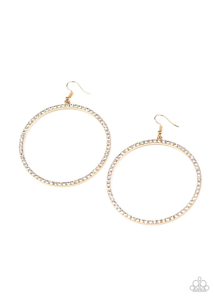 Wide Curves Ahead - Gold - Paparazzi Earring Image