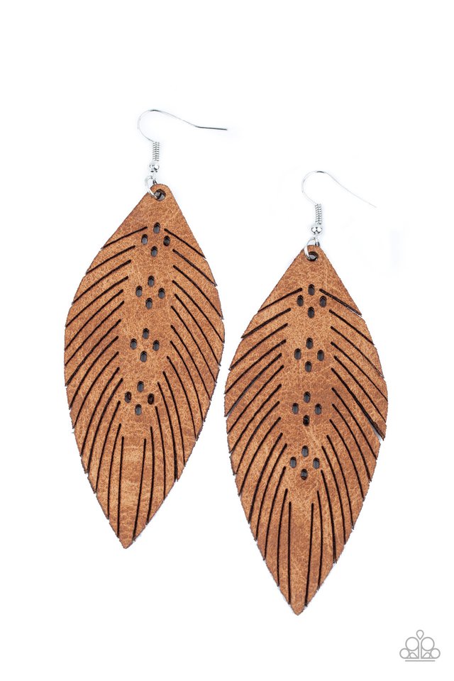 Wherever The Wind Takes Me - Brown - Paparazzi Earring Image