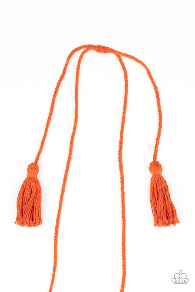 Between You and MACRAME - Orange - Paparazzi Necklace Image
