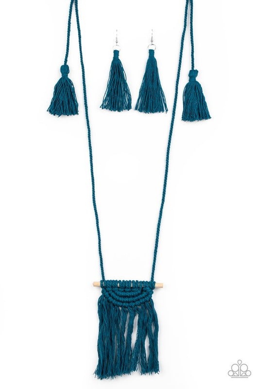 Between You and MACRAME - Blue - Paparazzi Necklace Image