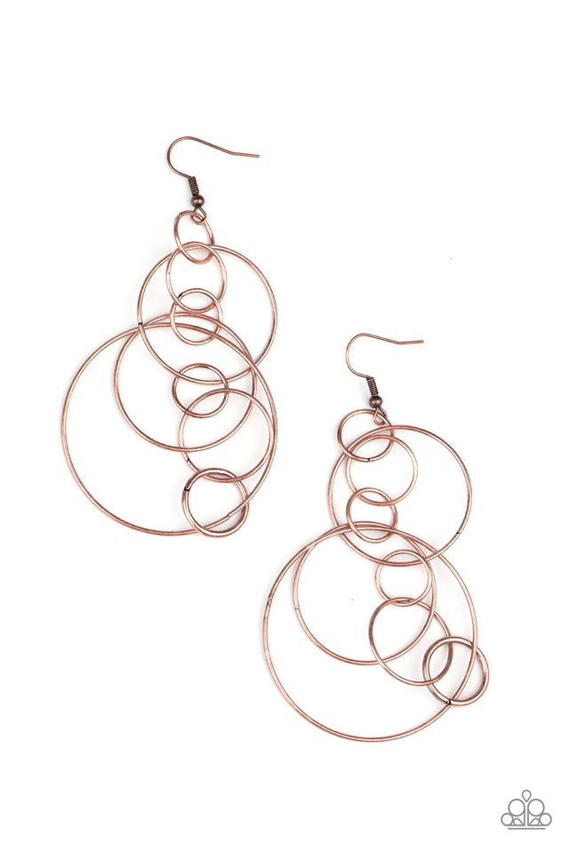 Running Circles Around You - Copper - Paparazzi Earring Image