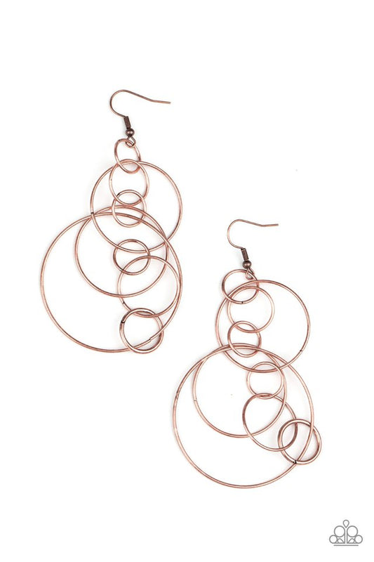 Running Circles Around You - Copper - Paparazzi Earring Image