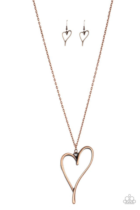HEARTS So Good - Copper - Paparazzi Necklace Image