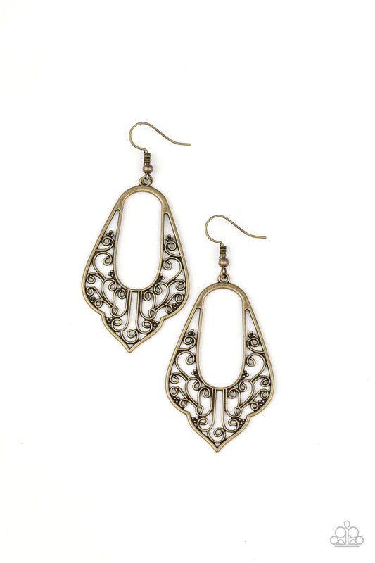 Paparazzi Earring ~ Grapevine Glamour - Brass