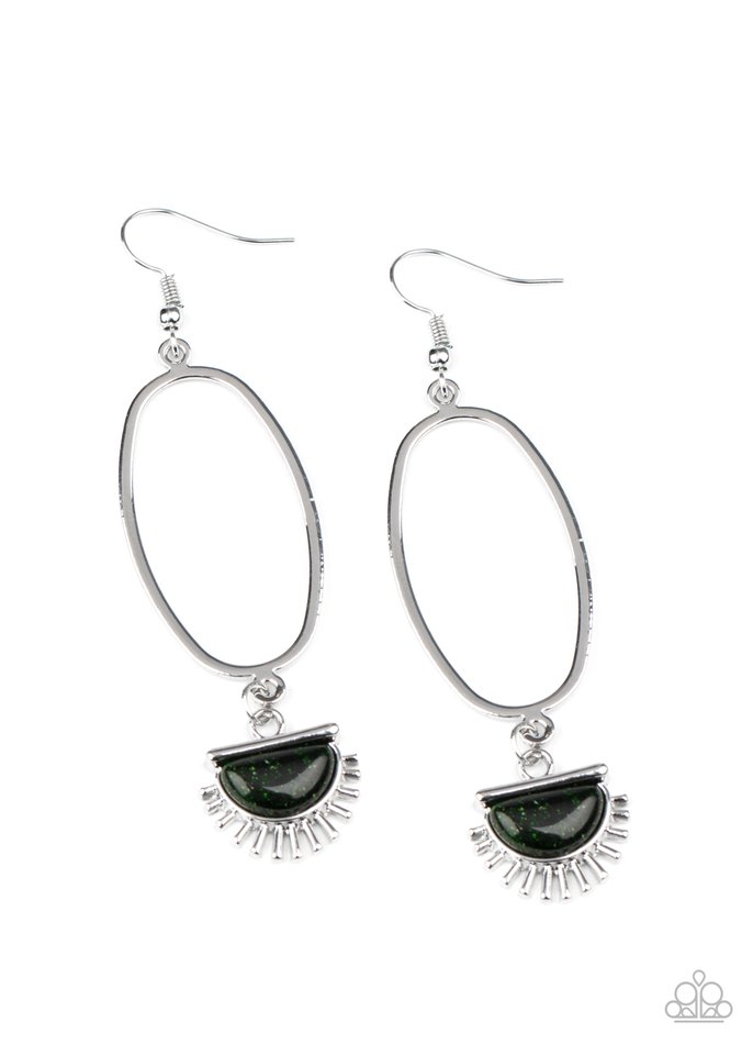 SOL Purpose - Green - Paparazzi Earring Image