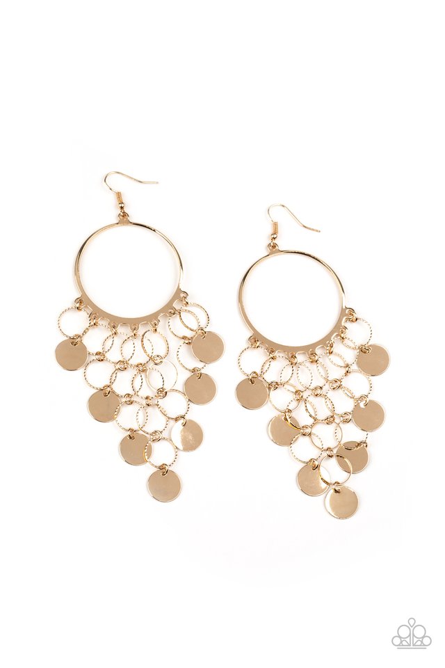 Take a CHIME Out - Gold - Paparazzi Earring Image