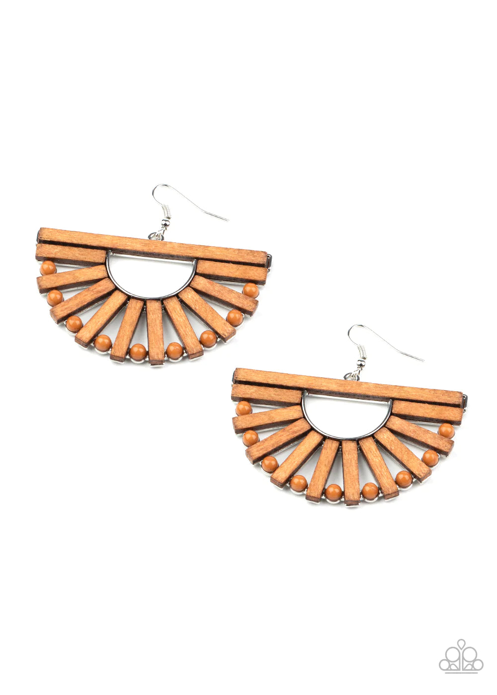 Paparazzi Earring ~ Wooden Wonderland - Brown
