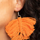 Macrame Mamba - Orange - Paparazzi Earring Image