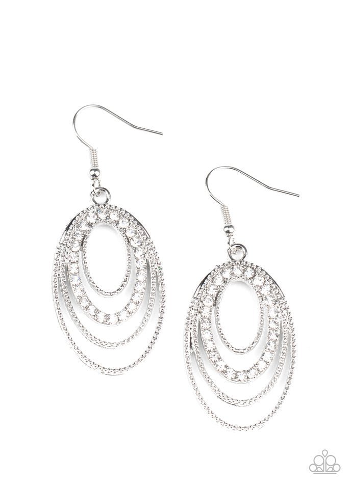 Date Night Diva - White - Paparazzi Earring Image