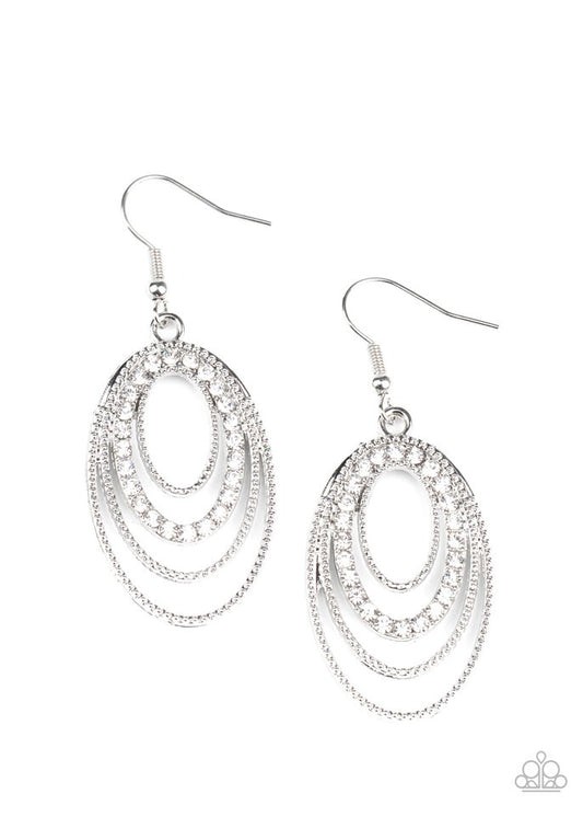 Date Night Diva - White - Paparazzi Earring Image