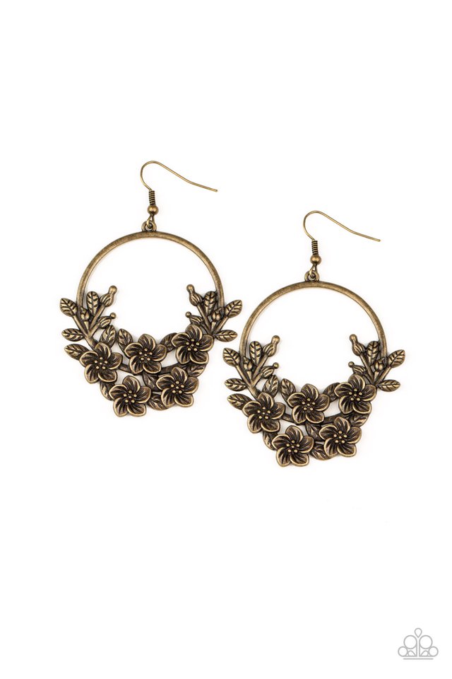 Eden Essence - Brass - Paparazzi Earring Image