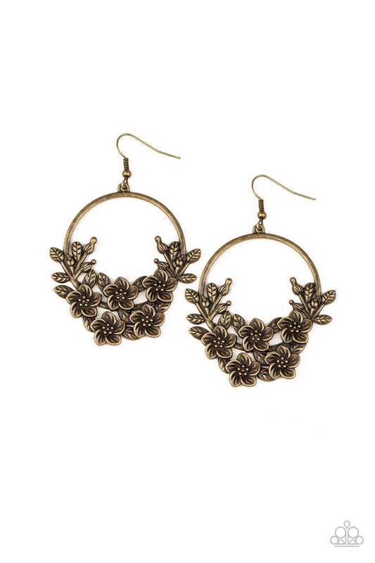 Eden Essence - Brass - Paparazzi Earring Image