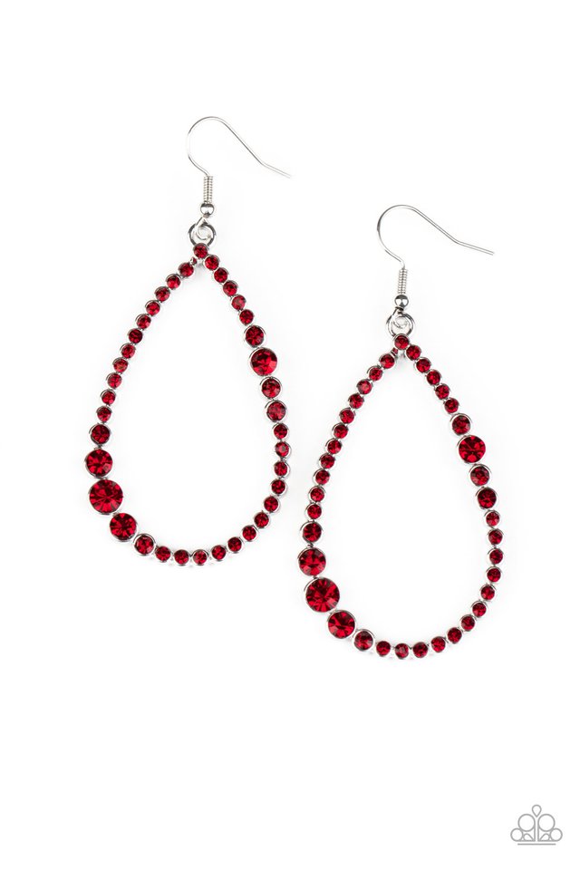Diva Dimension - Red - Paparazzi Earring Image