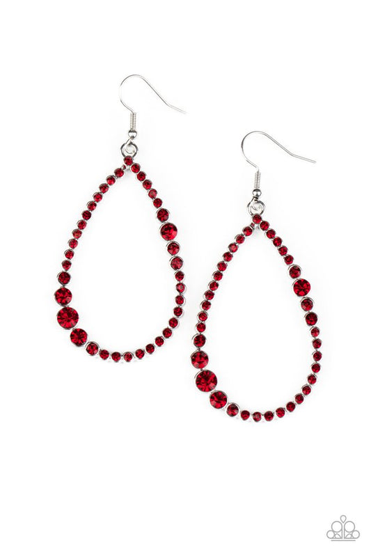 Diva Dimension - Red - Paparazzi Earring Image
