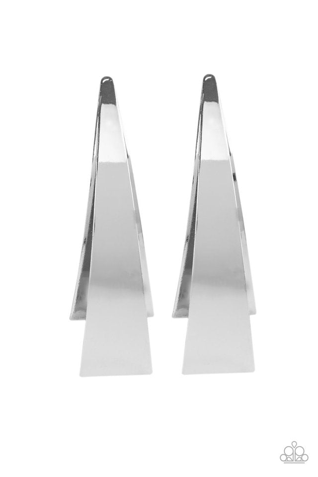 Underestimated Edge - Silver - Paparazzi Earring Image