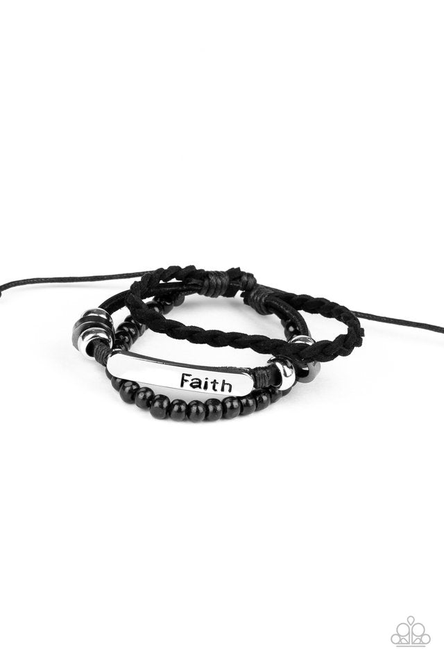 Let Faith Be Your Guide - Black - Paparazzi Bracelet Image