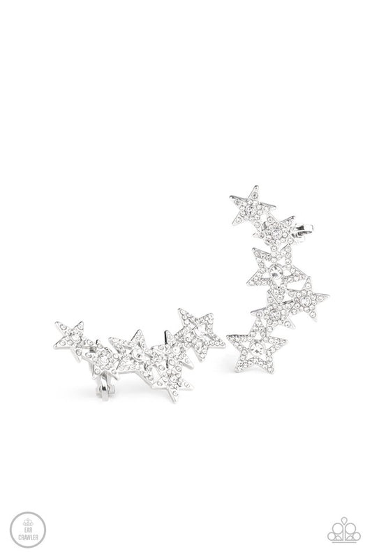 Star-Spangled Shimmer - White - Paparazzi Earring Image