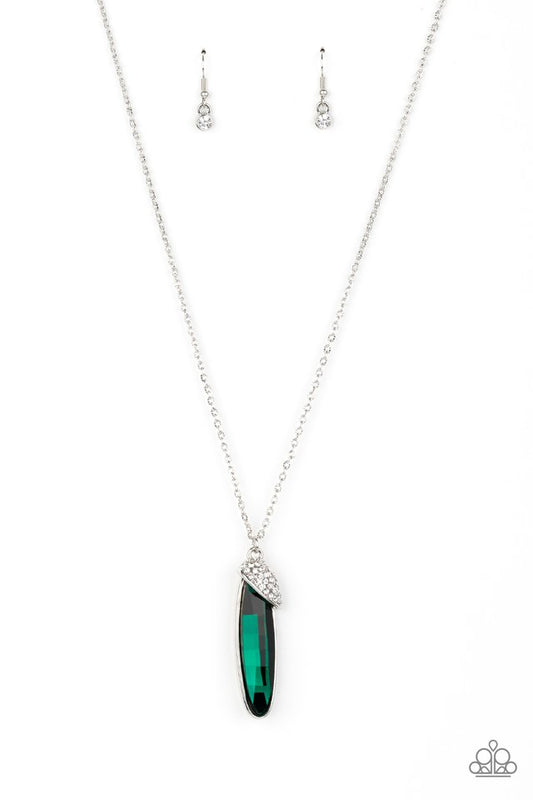 Spontaneous Sparkle - Green - Paparazzi Necklace Image