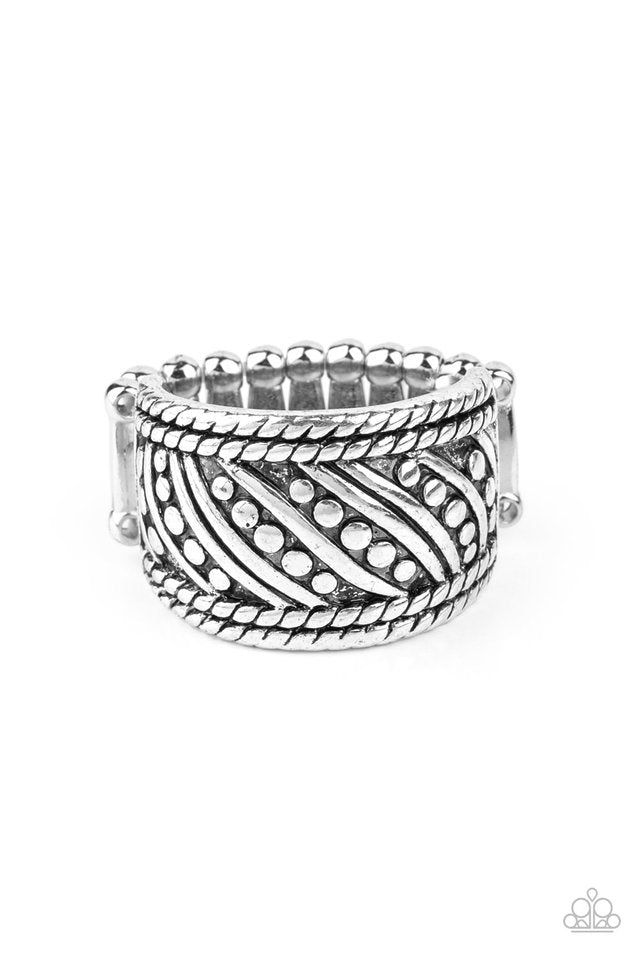 Slanted Shimmer - Silver - Paparazzi Ring Image
