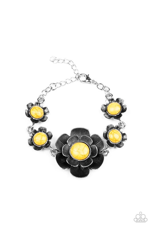 Badlands Blossom - Yellow - Paparazzi Bracelet Image