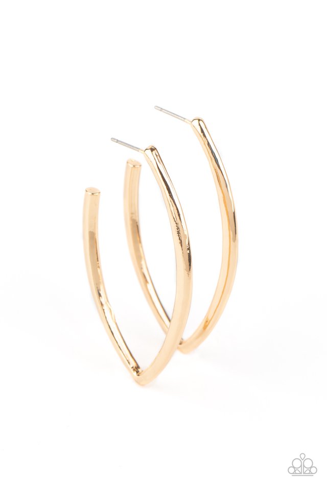 Point-Blank Beautiful - Gold - Paparazzi Earring Image