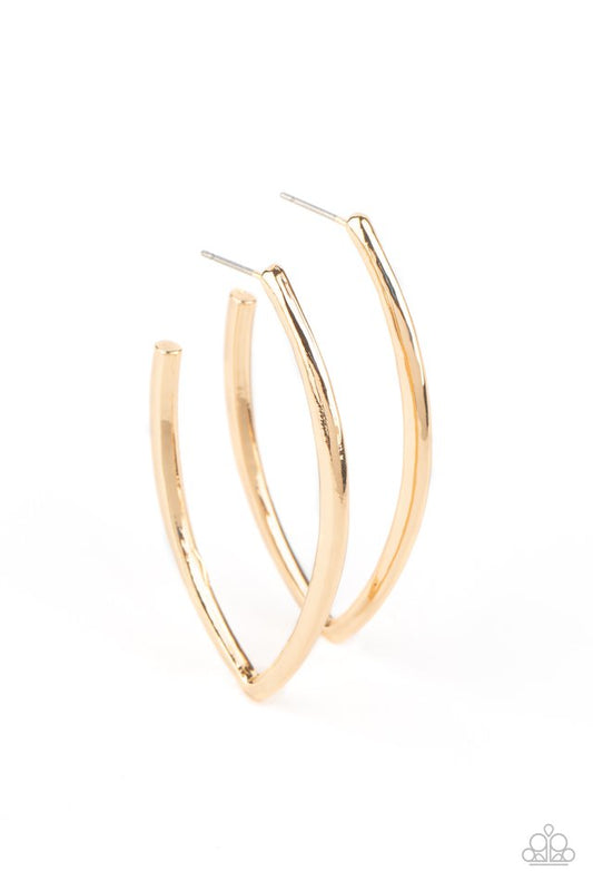 Point-Blank Beautiful - Gold - Paparazzi Earring Image