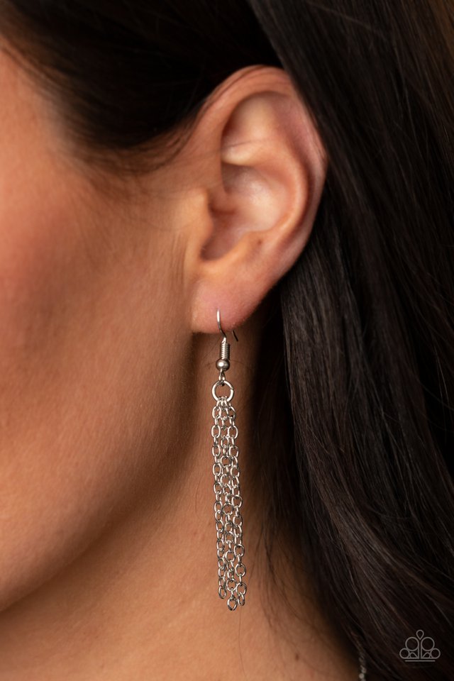 Triangulated Twinkle - Silver - Paparazzi Necklace Image