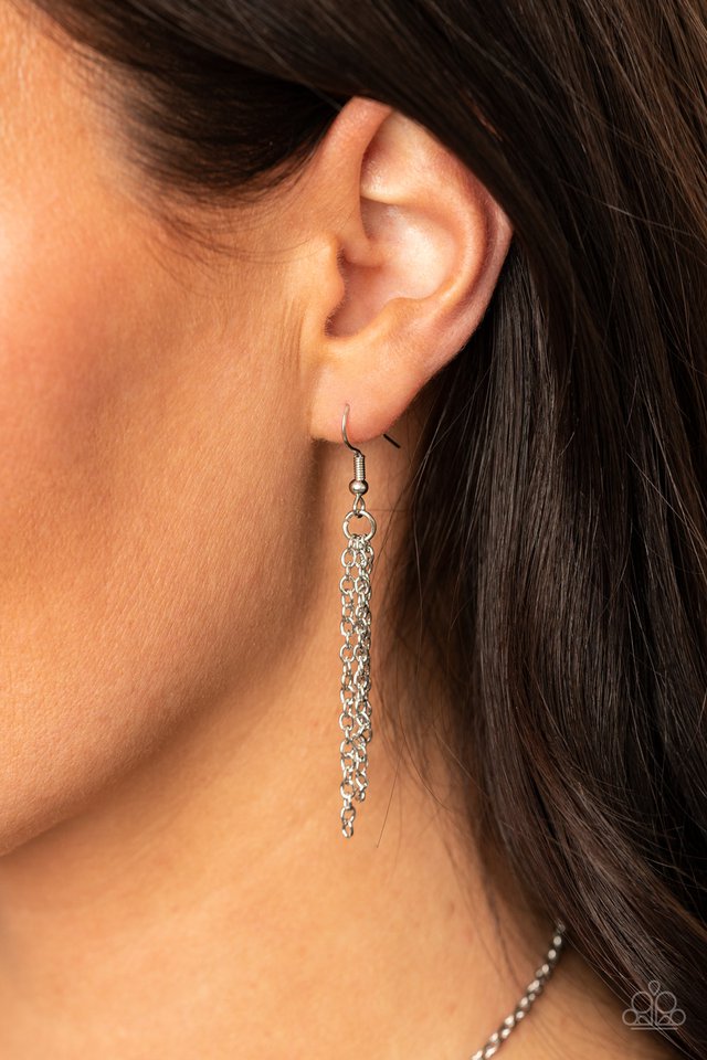 Triangulated Twinkle - Red - Paparazzi Necklace Image