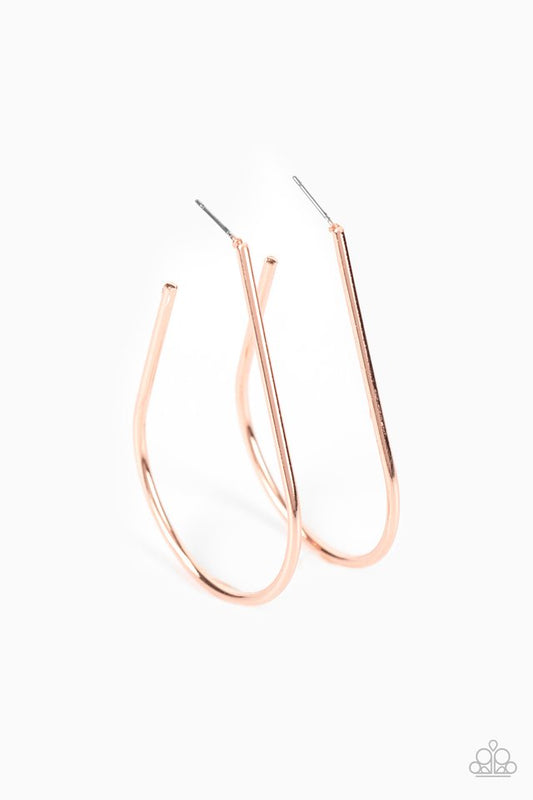 City Curves - Copper - Paparazzi Earring Image