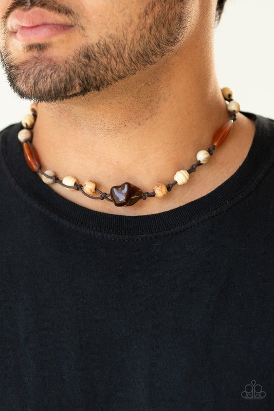 Island Grotto - Brown - Paparazzi Necklace Image