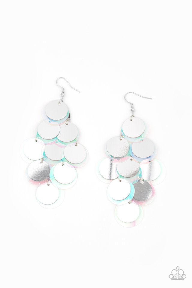 Sequin Seeker - Silver - Paparazzi Earring Image