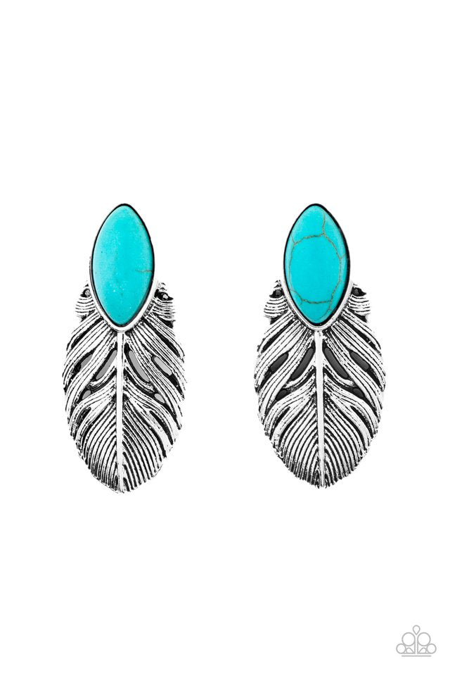 Rural Roadrunner - Blue - Paparazzi Earring Image