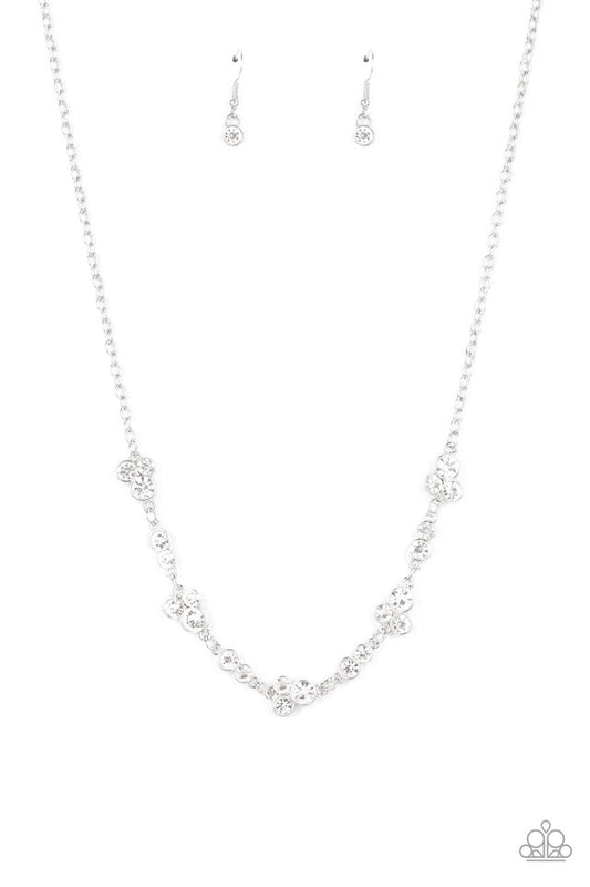 Gorgeously Glistening - White - Paparazzi Necklace Image