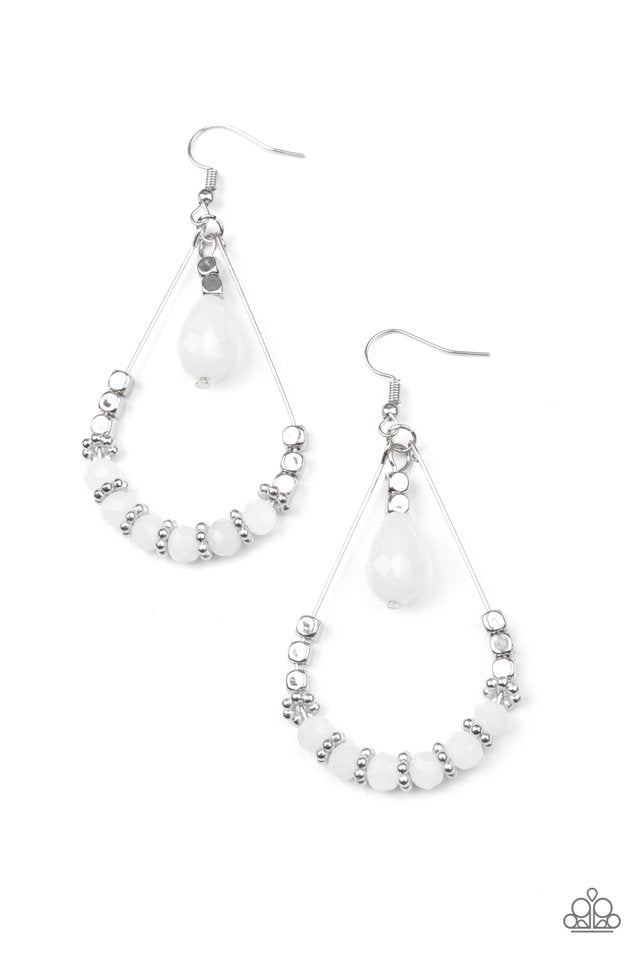 Lovely Lucidity - White - Paparazzi Earring Image
