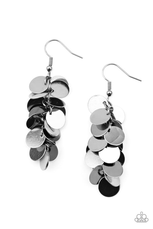 Hear Me Shimmer - Black - Paparazzi Earring Image
