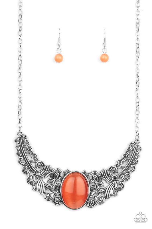 Celestial Eden - Orange - Paparazzi Necklace Image
