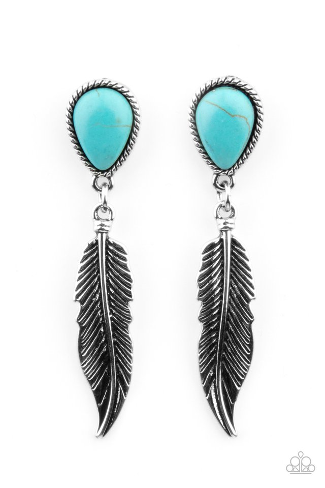 Totally Tran-QUILL - Blue - Paparazzi Earring Image