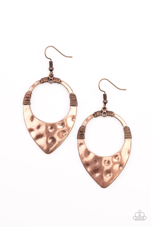 Instinctively Industrial - Copper - Paparazzi Earring Image